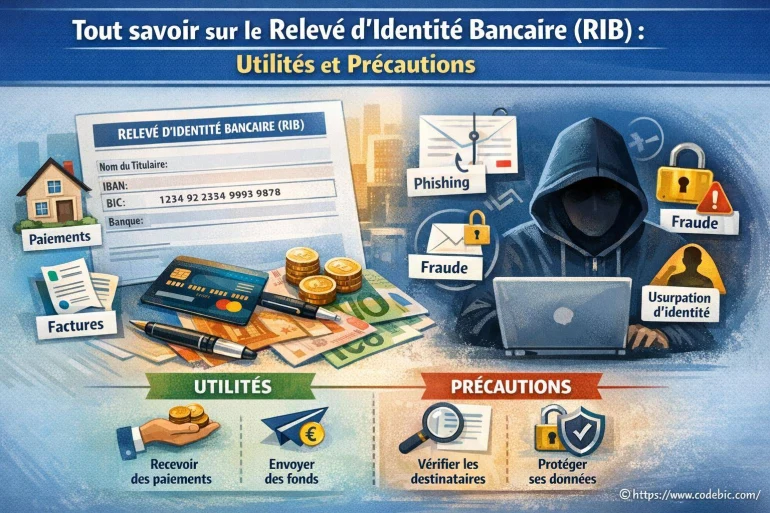 Illustration explicative du relevé d identité bancaire rib