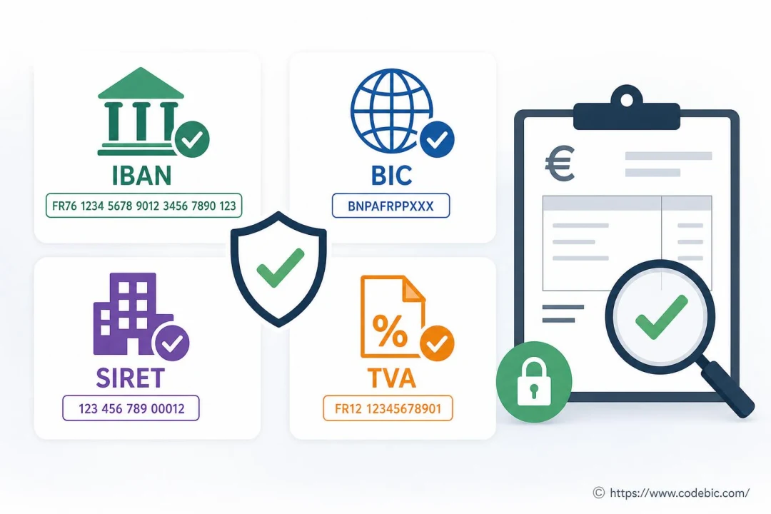 IBAN, BIC, SIRET et numéro de TVA : quelles informations vérifier avant de payer une facture ?