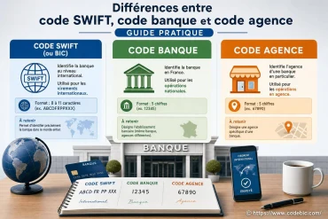 Différences entre code SWIFT, code banque et code agence : guide pratique
