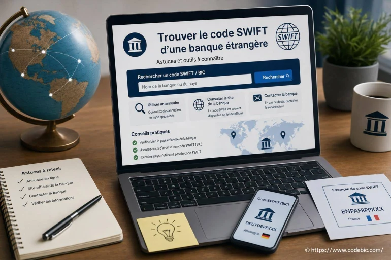 Comment trouver le code SWIFT d’une banque étrangère ?