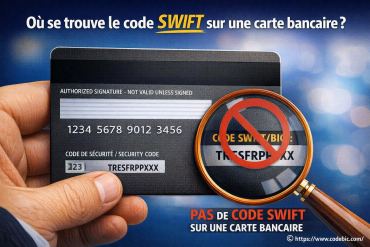 Où se trouve le code SWIFT sur une carte bancaire ?