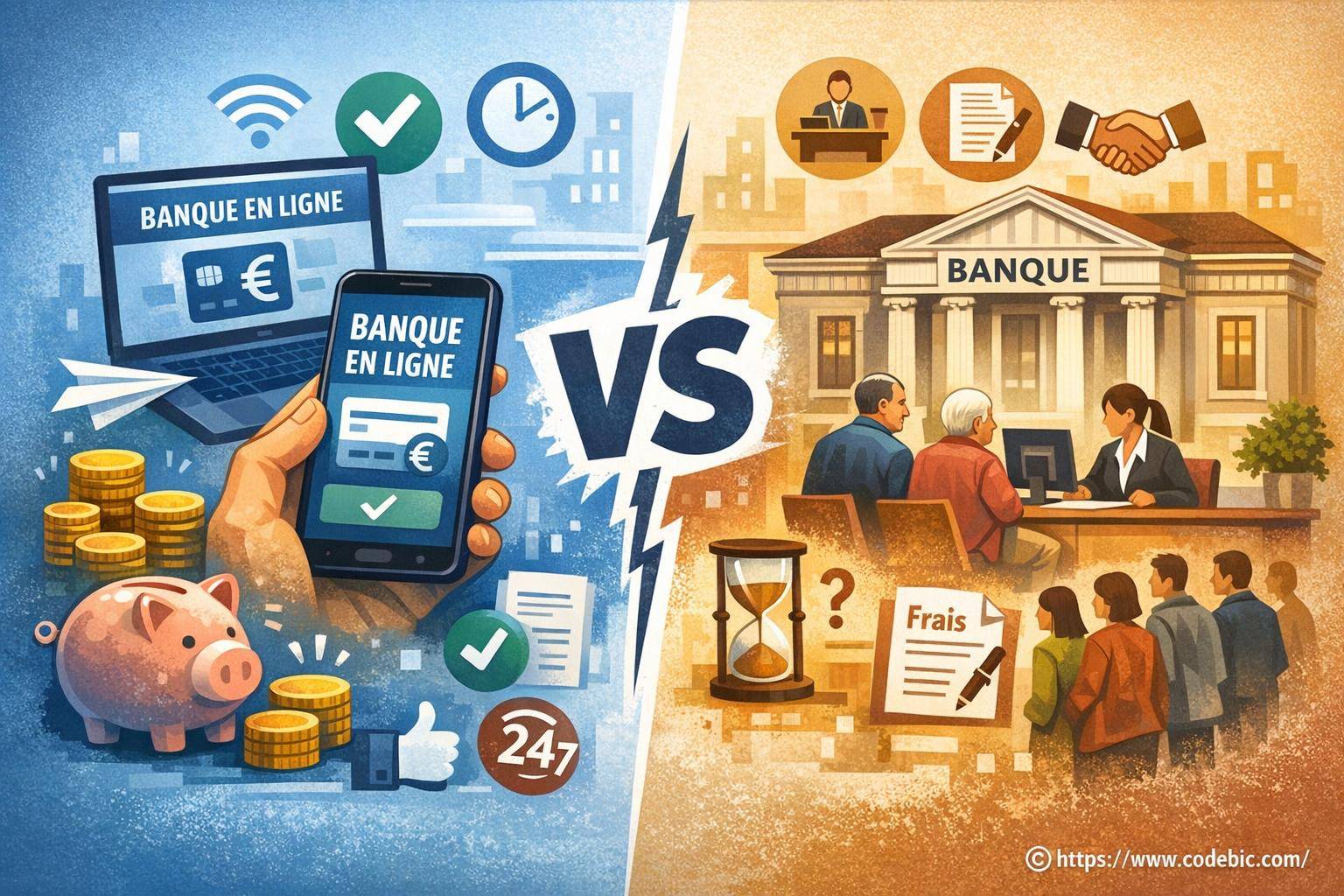 Banque en ligne ou agence traditionnelle : quels avantages et inconvénients ?
