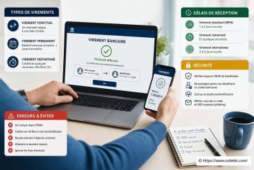 Virement bancaire : types, délais, sécurité et erreurs à éviter